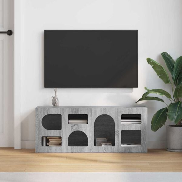 vidaXL Mobile TV Grigio Sonoma 100 x 35 x 40 cm Legno multistrato