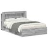 vidaXL Telaio del letto con storage Sonoma grigio 160 x 200 cm