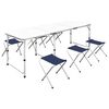 vidaXL Set Tavolo da Campeggio Pieghevole 6 Sedie Regolabili 180x60 cm