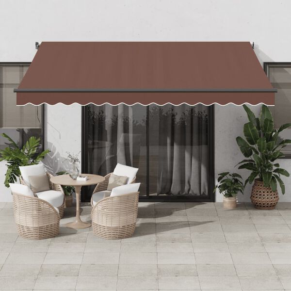 vidaXL Tenda da Sole Retrattile Automatica Marrone 400x350 cm