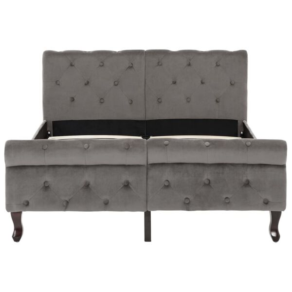 vidaXL Giroletto Grigio in Velluto 120x200 cm