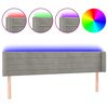 vidaXL Testiera a LED Grigio Chiaro 203x16x78/88 cm in Velluto