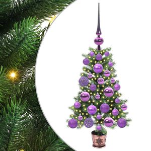 vidaXL Albero di Natale con 150 LED con supporto Verde 65 cm PE