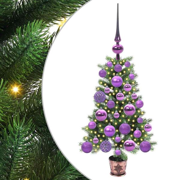 vidaXL Albero di Natale con 150 LED con supporto Verde 65 cm PE