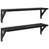 vidaXL Scaffali da parete 2 pz Rovere Nero 60 x 15 x 15,5 cm
