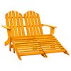 vidaXL Sedia da Giardino a 2 Posti con Pouf Legno di Abete Arancione