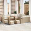vidaXL Set Divano da Giardino con cuscino 13 pcs Beige polyrattan