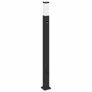 vidaXL Lampada a paletto con sensore e presa 110 cm Nera IP44