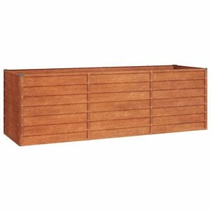 vidaXL Letto Rialzato da Giardino Ruggine 240x80x77 cm Acciaio Corten