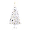 vidaXL Albero di Natale Preilluminato con Palline Bianco 210 cm PVC