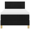 vidaXL Letto a Sorgente LED con materasso Nero 90 x 200 cm Tessuto