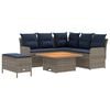 vidaXL Set di Mobili 5 pz Grigio e Blu Navy Rattan in PE