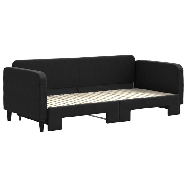 vidaXL Divano Letto con Letto Estraibile Nero 90x200 cm in Tessuto