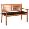 vidaXL Panchina da Giardino e Cuscino 2 Posti 120cm Eucalipto Massello