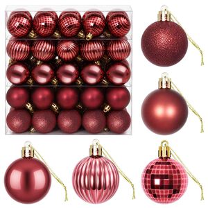 vidaXL Set di Palline di Natale 100 pz Rosso Vino 4 cm Polistirolo