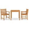 vidaXL Set da pranzo da giardino 3 pz 80x80 cm in legno massello di teak