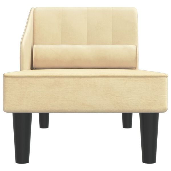 vidaXL Sdraio con Capezzale Crema in Velluto