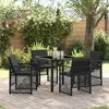 vidaXL Set da Pranzo per Giardino 5 pcs Nero polyrattan