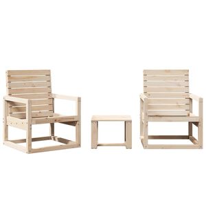 vidaXL Set Salotto da Giardino 3 pz in Legno Massello di Pino