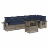 vidaXL Set Divani da Giardino 7 pz con Cuscini Grigio in Polyrattan
