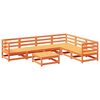 vidaXL Set Divani da Giardino 7 pz Marrone Cera Legno Massello Pino