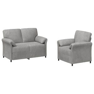 vidaXL Set di divani 2 pz Grigio Chiaro Velluto