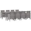 vidaXL Set da Pranzo per Giardino 9 pz Bianco Polipropilene