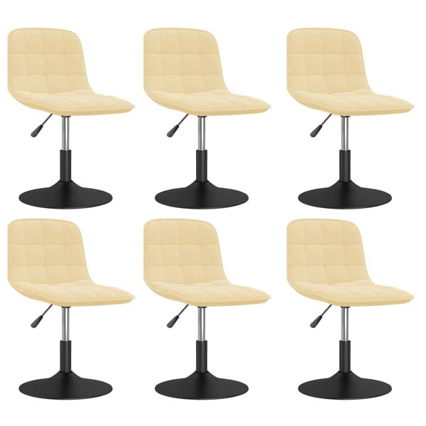vidaXL Sedie da Pranzo Girevoli 6 pz Crema in Velluto