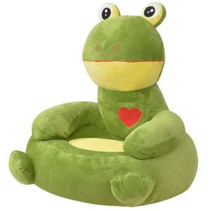 vidaXL Poltrona in Peluche per Bambini Rana Verde