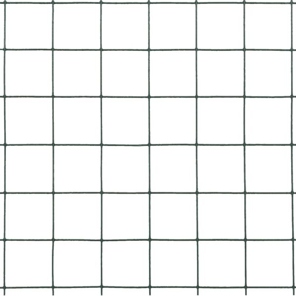 vidaXL Recinzione in Rete per Pollaio in Acciaio e PVC 25x1,5 m Verde