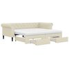 vidaXL Divano Letto Estraibile con Cassetti Crema 90x200 cm Similpelle