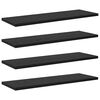vidaXL Scaffale 4 pcs Nero 60 x 20 x 1,5 cm Legno multistrato