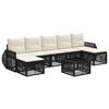 vidaXL Set Divano da Giardino 8 pcs Nero e Bianco Crema polyrattan
