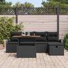 vidaXL Set Divano da Giardino con cuscino 6 pcs Nero polyrattan