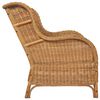 vidaXL Poltrona con Cuscino Marrone Chiaro in Rattan Naturale e Lino