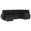 vidaXL Set Divano da Giardino 6 pz con Cuscini Nero in Polyrattan