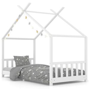 vidaXL Giroletto per Bambini Bianco in Massello di Pino 90x200 cm