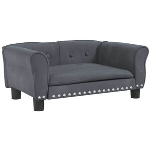 vidaXL Lettino per Cani Grigio Scuro 70x45x30 cm in Velluto