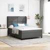 vidaXL Letto a molle con materasso Grigio scuro 160 x 200 cm Tessuto