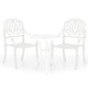 vidaXL Set da Bistrot 3 pz in Alluminio Pressofuso Bianco
