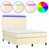 vidaXL Giroletto a Molle con Materasso e LED Crema 140x200 cm