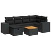 vidaXL Set Divani da Giardino con Cuscini 7pz Nero Polyrattan
