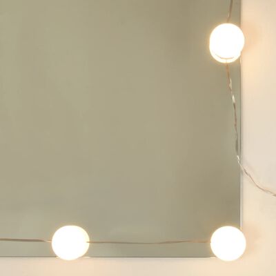 vidaXL Mobile a Specchio con LED Rovere Marrone 90x31,5x62 cm
