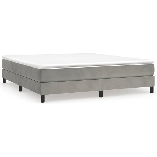 vidaXL Struttura Letto a Rete a Molle Grigio Chiaro 160x200 cm Velluto