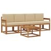vidaXL Set di divani da esterno con cuscino 5 pcs Naturale e Beige