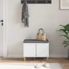 vidaXL Panca per ingresso con cuscino con porta Bianco 60 x 38 x 46 cm