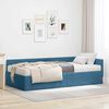 vidaXL Struttura Letto Angolare con Materasso Altro 2 pcs Blu Velluto