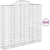 vidaXL Cesti Gabbioni ad Arco 14 pz 200x50x180/200 cm Ferro Zincato
