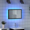 vidaXL Specchio da Bagno con Luci LED Rovere Nero 60x8,5x37 cm