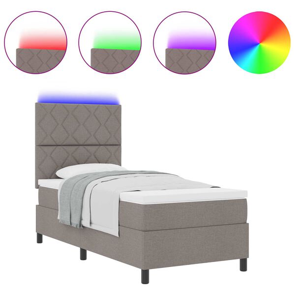 vidaXL Letto a molle con materasso Talpa 100 x 200 cm Tessuto